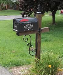 A mailbox pole bracket kit comes with mounting screws, and as of october 2009, can cost from $3 to $5 at your local hardware store. Double S Scrolled Wood Mailbox Post Dress Up Kit Madison Iron And Wood