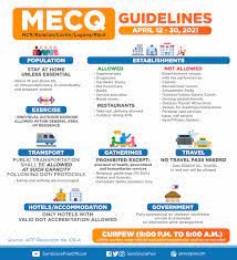 • proper washing of hands. Mecq Guidelines Apr 12 30 2021 Philippines