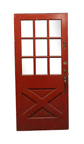 A well installed sliding barn door offers great space economy for whatever room you use it in. Red Barn Style 9 Lite Wood Entry Door 79 X 36 Olde Good Things