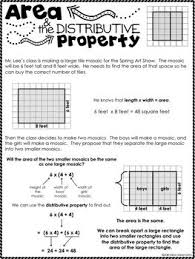 Area Distributive Property 3rd Grade Area Activities Area Worksheets Area Worksheets Math Projects Math Standards