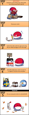 The characters often interact in broken english. Polandball