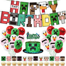This hd wallpaper is about minecraft theme background images, green color, indoors, pattern, original wallpaper dimensions is 1920x1200px, . Minecraft Party Party Set Aliexpress
