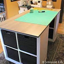 Diy Counter Height Craft Table With Storage Craft Table Diy Craft Tables With Storage Craft Room Storage