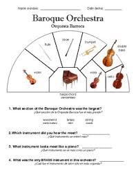 Baroque Orchestra Ell Worksheet