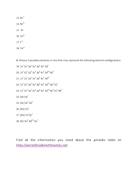 Electron Configuration Worksheet