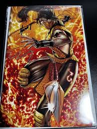 Scorpion Fatally Flawless Mortal Kombat Get Over Here Mike Debalfo #2/100  SIGNED | eBay