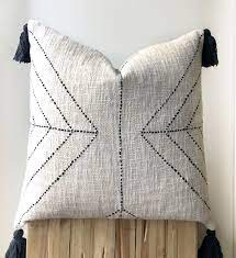 Black And White Tassel Cushion Aztec House Australia Pillows Boho Cushions Black And White Cushions