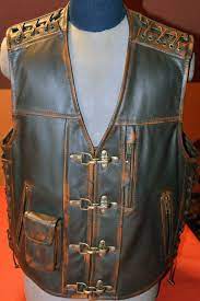 Custom Motocycle Leather Vest Specially Designed Brown Leather Vest Mens Leather Vest Biker Leather
