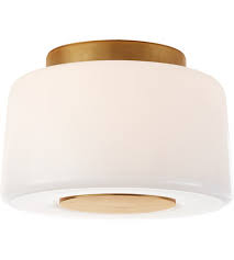 Small rooms (up to 8 x 10); Visual Comfort Bbl4105sb Wg Barbara Barry Acme 3 Light 9 Inch Soft Brass Flush Mount Ceiling Light Small