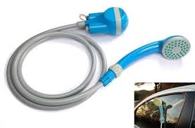 Handheld Portable Shower Head Water Pump Showerhead Rechargeable Battery Blue
