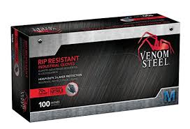 Venom Steel Nitrile Gloves Rip Resistant Disposable Latex