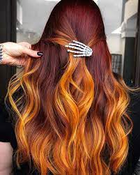 Stunning deep red + orange melt. 41 Amazing Dark Red Hair Color Ideas Page 4 Of 4 Stayglam