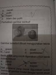 21 Gambar Tersebut Dibuat Menggunakan Teknik A Gosokb Arsirc Siluetd Pointilisme 23 Alat Brainly Co Id