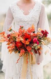 Wedding bouquet bridal silk flowers fall brown orange lily 17 piece package. Fall Wedding Bouquets That Are Really Gorgeous Autumn Bouquet Ideas