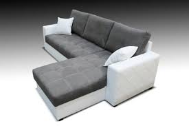 Canapé d'angle convertible gris et noir scott 2. Canape D Angle Convertible Et Reversible Faro Blanc Gris