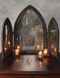 Gothic Triptych Mirror Vintage Trifold Mirror Gothic Home Decor Gothic Decor Goth Home