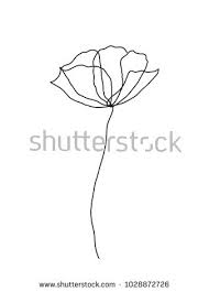 Learn how to draw simple flower line pictures using these outlines or print just for coloring. Drawing Minimalist Flower Line Drawing Tattoo