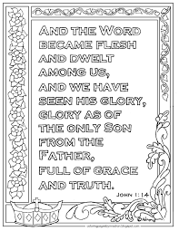 Print for kids in format a4. Coloring Pages For Kids By Mr Adron John 1 14 Print And Color Page The Word Became Flesh Bible Verse