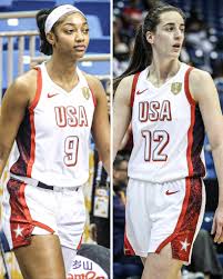 Angel Reese and Caitlin Clark playing for Team USA in the Women's World Cup Qualifiers 👏🇺🇸