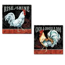 Get it as soon as tue, may 18. 2 Retro Rooster Rustic Art Prints Country Kitchen Decor 12x12in Poster Prints Red White Black Walmart Com Walmart Com