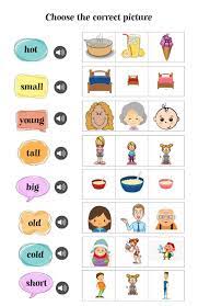 Opposites Interactive And Downloadable Worksheet You Can Do The Exercises Online Or Dow English Grammar For Kids Grammar For Kids Preschool Activities Toddler