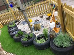 Outdoor Learning Eyfs Tyre Planting Pebble Digging Pit Sensory Garden Construction Area Garden Ideas Eyfs Sensory Garden Eyfs Outdoor Area