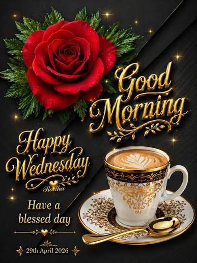 Beautiful Good Morning & Happy Wednesday Wishes ☕ Stay positive, work hard, and make it happen this Wednesday! Start your mid-week with fresh flowers, warm coffee, and a joyful heart. Share these