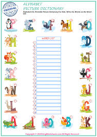 2) if there is a shorter or simpler way why do you use a traditional list of alphabet letters . Alphabet Esl Printable Picture Dictionary Worksheet For Kids Image Worksheets