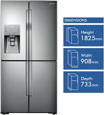 Boasting a stylish stainless steel finish that is sure to complement your kitchen decor, this refrigerator features a. Refrigerator Dimensions Samsung Best Refrigerator Brand