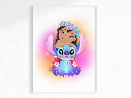 Impression dart murale film Lilo \u0026 Stitch  Art numérique Lilo et Stitch   Décoration Stitch  Stitch Movie Home  Impression Lilo et Stitch dété -  Etsy France