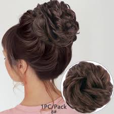 18 cheer pony drawstring ponytail w/real hair! Messy Hair Bun For Women Hairpiece Extensions Synthetic Wig Ring Wrap Chignon Black Brown High Temperature Fiber Synthetic Chignon Aliexpress