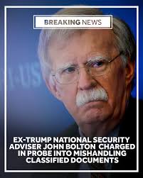 Former Trump administration national security adviser John Bolton was  charged Thursday in a federal investigation into the potential mishandling  of classified information. Here's the latest.  http://www.wyff4.com/article/john-bolton-indicted-classified ...