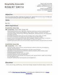 Hospitality Associate Resume Samples Qwikresume