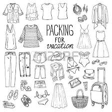 Clothing Doodles Summer Travel Vacation Packing Drawing Clothes