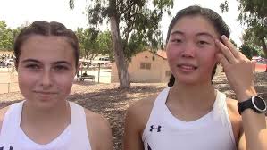 Eliza Hong and Emily Russo of Del Norte Girls Division 1 Invitational  3-Mile Mt. Carmel Invitational