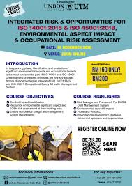 Whether you want to learn how. Completed Online Cep Course Integrated Risk Opportunities For Iso 14001 2015 Iso 45001 2018 Environmental Aspect Impact Occupational Risk Assessment 19 December 2020 Zoom Online Unbox Resources Sdn Bhd