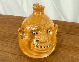 Marvin Bailey, Ugly Face Jug, Poutygreen Man, Artist Signed