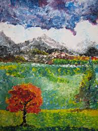 I Used A Simple Landscape To Teach My Students How To Try An Impressionist Painting I Only Allowed Them Th Elementary Art Projects Homeschool Art Art Lessons