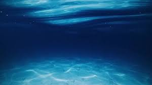 Night Sea. Underwater View Of The Night Sea And Sandy Bottom With Wave And  Rippl