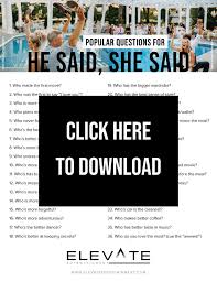 Sibling tag questions are a series of questions to ask your siblings and find out how well you both did anyone of you ever see a ghost or something paranormal? Popular Questions For He Said She Said Shoe Game Free Printable Elevate Entertainment