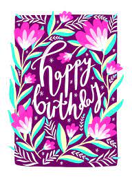 Purple happy birthday png images background ,and download free photo png stock pictures and transparent background with high quality; Happy Birthday Purple Florals By The Sunshine Bindery Cardly
