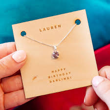 Its special design will make you look unique, ideal for party costume, for wedding,for any other parties. Personalised Birthday Silver Birthstone Necklace Card By Ellie Ellie Notonthehighstreet Com