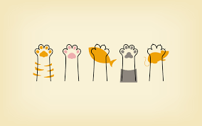 Cat Paws Lines Background Yellow Wallpaper Paw Wallpaper Cute Laptop Wallpaper Cat Paws
