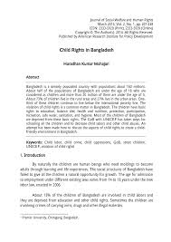 Pdf Child Rights In Bangladesh