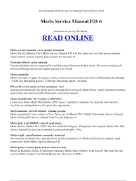 Pdf drive investigated dozens of problems and listed the biggest global issues facing the world today. Download Book Merlo Service Manual P26 6 Book Pdf
