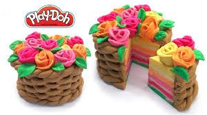 как сделать еду из пластилина для кукол монстер хай Dolls Food Flower Basket Cake Play Doh For Kids And Beginners Diy Vi Play Doh Mother S Day Diy Flower Basket Cake