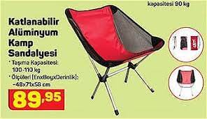 katlanabilir aluminyum kamp sandalyesi 48x71x58 cm indirimde market