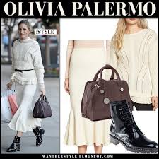 4.3 out of 5 stars 2,158. Olivia Palermo In Cream Knit Sweater And Cream Fluted Midi Skirt In New York October 2016 I Want Her Style What Celebrities Wore And Where To Buy It Celebrity Style