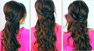 Cute Back To School Hairstyles Everyday Poofy Curly Half Up Updos Fo With Images Medium Hair Styles Thick Hair Styles Long Hair Styles