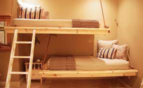 hanging bunk beds with rope home decorating trends homedit bunk bed designs cool bunk beds girls loft bed